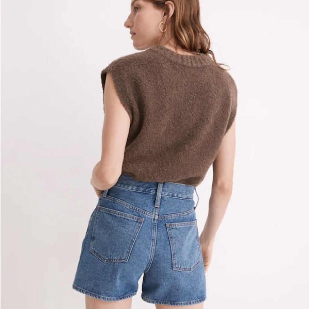 Madewell Perfect Mom Jean Shorts Streamside Wash Blue - Picture 6 of 8